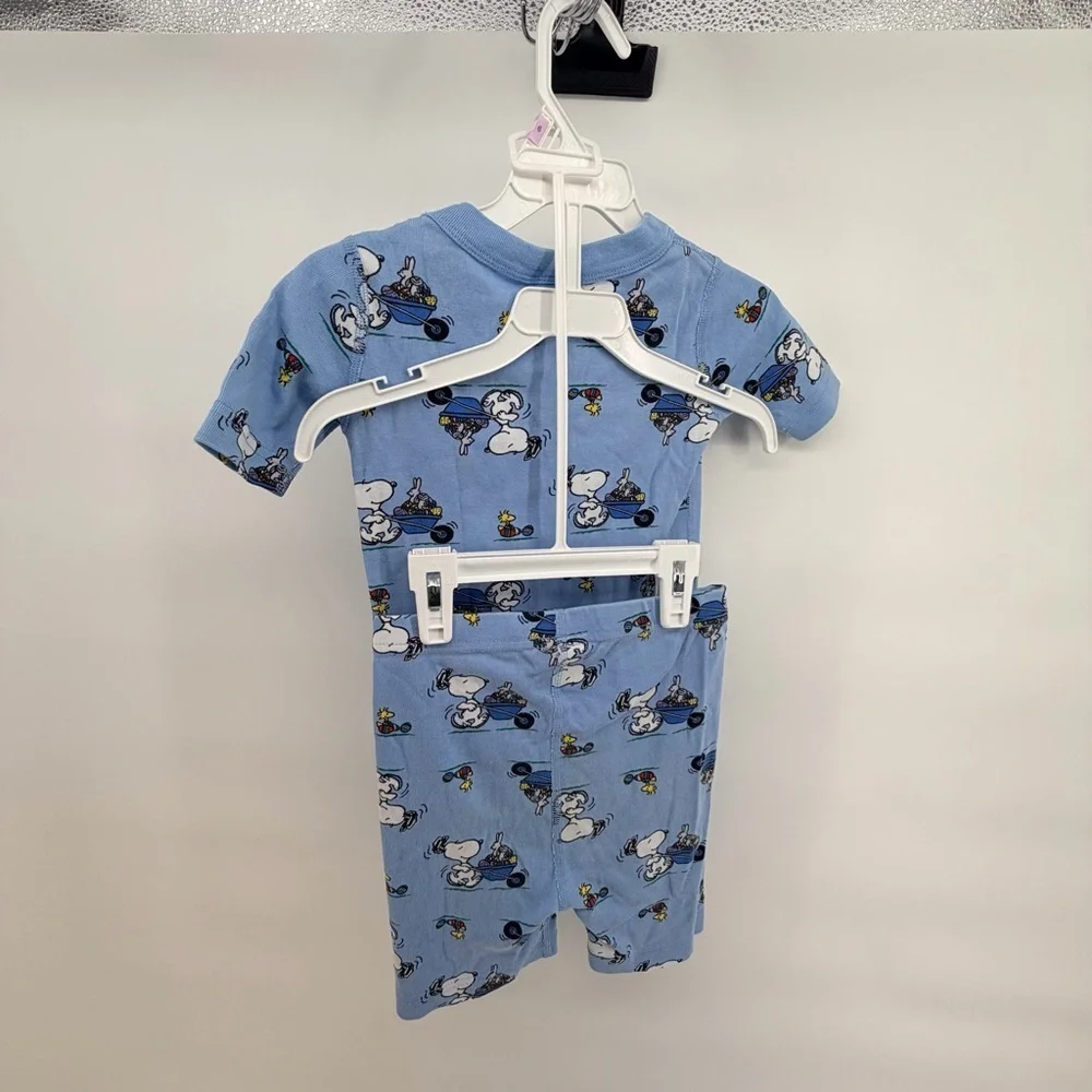 Hanna Andersson Blue Snoopy Easter Egg Kids Pajama Set Short sleeve shorts